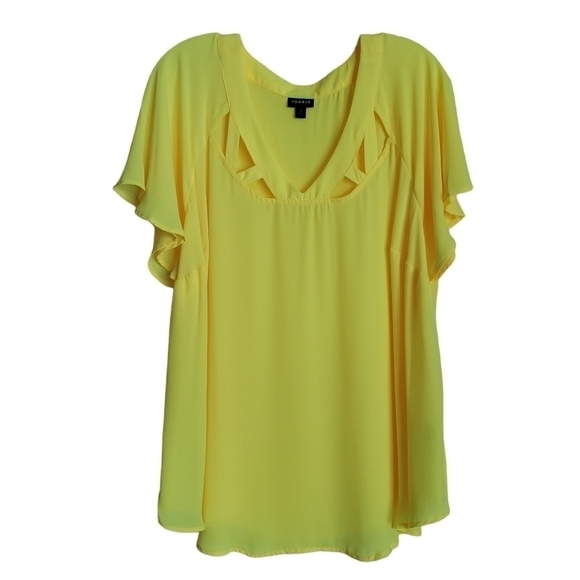 TORRID Georgette Cage Front Blouse, Size 2 - Picture 4 of 5